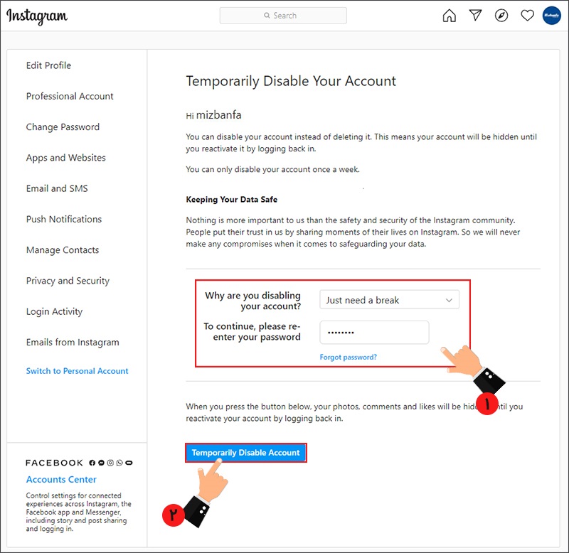 دی اکتیو کردن اینستاگرام به صورت موقت و دائمی